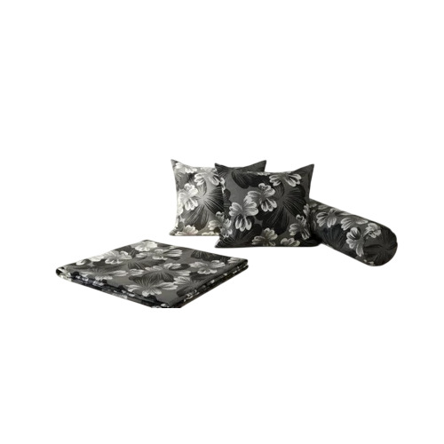 210 Gsm Cotton King Bed Sheet 108x108 Inch Black - Floral Print Color Fast Anti-Shrink Durable
