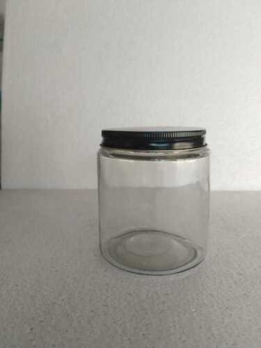 500 Ml Screw Glass Jar With Black Cap - Color: Transparent
