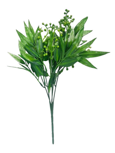 Artificial Green Leaf Bunch - Plastic Material, Standard Size, Green Color | Lightweight, Handmade, Fine Finished, Durable