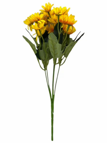 Artificial Small Sunflower Stick Bunch - Fabric & Plastic, Standard Size, Pink | Handmade, Lightweight, Durable, Fine Finished