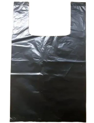 Black Plastic Carry Bags - Plastic PVC, 20 kg, Black | Flexiloop Handle, Easy To Carry, Machine Made