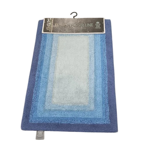 Blue Cotton Bath Mat