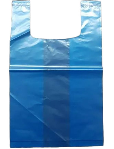 Blue Plastic Carry Bags - Plastic PVC, 20 Kg, Blue, Flexiloop Handle | Easy To Carry, Machine Made, Plain Pattern