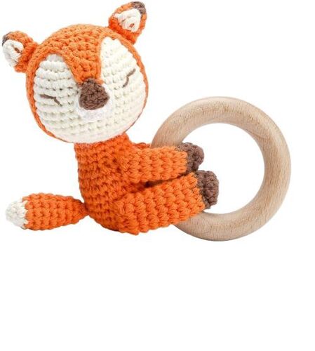 Crochet Big Fox Toy - Handcrafted Crochet Yarn, Orange, Lightweight | Soft Texture, Durable Stitching, Child Friendly
