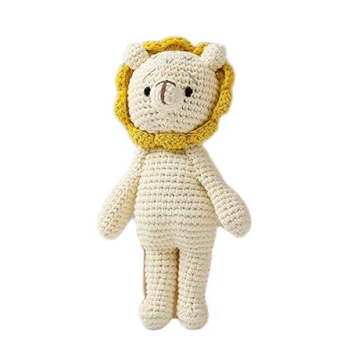 Crochet Big Lion Toy - Crochet Material, Yellow | Handcrafted Design, Soft Texture, Durable Stitching