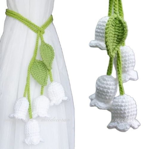 Crochet Curtain Ties - Crochet Cotton Blend, Multi-Color | Elegant Design, Strong Hold, Smooth Finish, Decorative Appeal