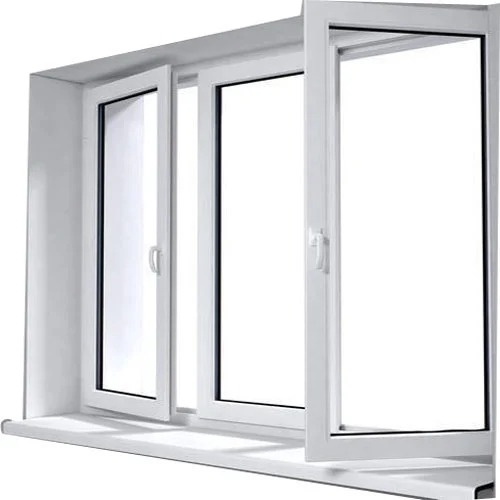 Designer Upvc Window - Durable Rectangular Fine Finished, White Upvc, Screw-in Wall Mount, Manual Hung Industrial Window