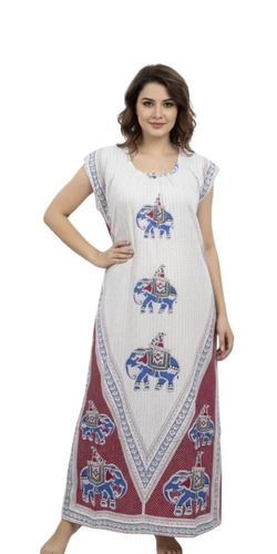 Elephant Block Printed Cotton Nighty