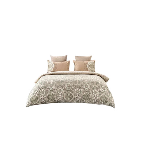 Etherea Double Bed Sheet Set - 100% Cotton King Size Brown | Color Fast Easy Care Anti-Shrink Durable