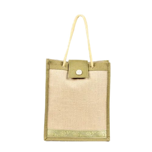 Fancy Jute Bag - Jute, Standard Size, Brown, Plain | Durable, Long Lasting, Hand Length Handle