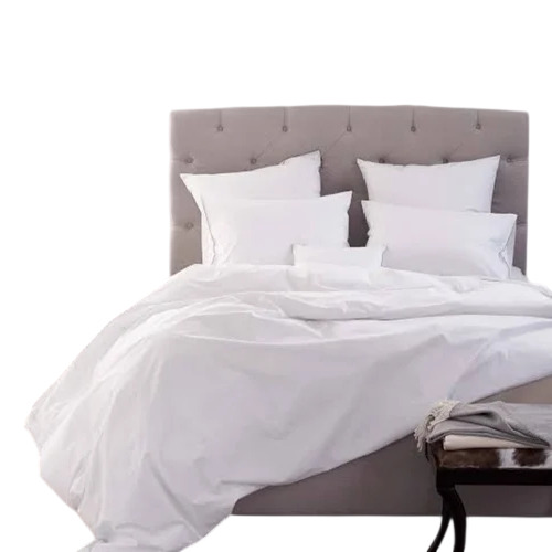 Hotel White Plain 300 Tc Cotton Flat Double Bed Sheet - 90x108 Inch, White | Easy Care, Durable