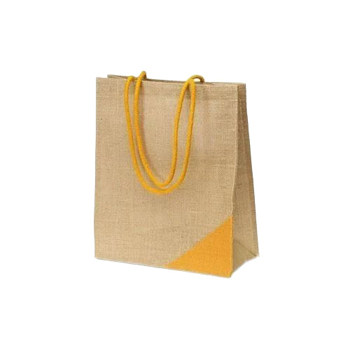 Jute Carry Bag - Jute, Standard Size, Brown | Plain Pattern, Hand Length Handle, Durable, Fine Finished