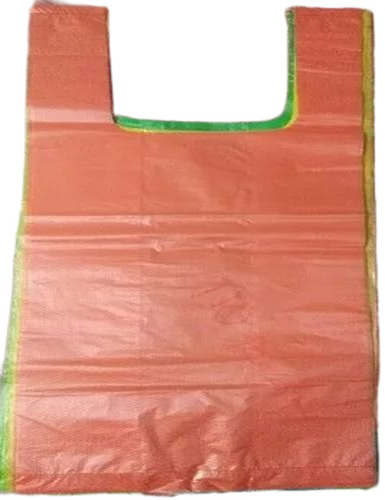 Plain Plastic Carry Bags - Plastic PVC, 20 Kg, Red, Flexiloop Handle | Easy To Carry, Machine Made, Plain Pattern