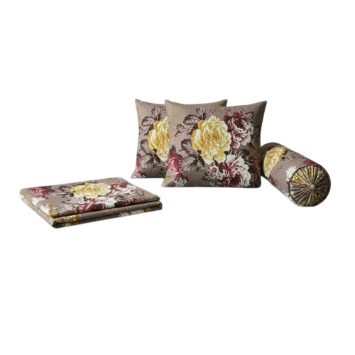 Vintage Cocoa Garden 6x7 Queen Size Glace Cotton Floral Bedsheet Set