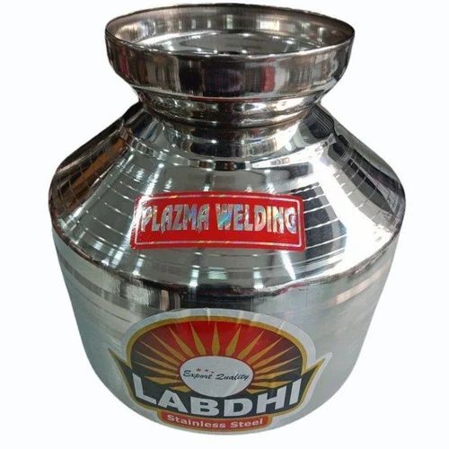 10L Labdhi Stainless Steel Kalash - Stainless Steel, 1ft, Silver | Corrosion Resistant, Rust Proof, Durable, Heat Resistant