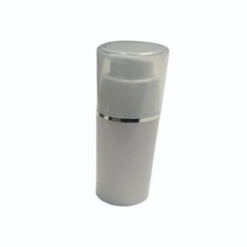 50ml Airless Cosmetic Bottle - Polypropylene, Silver, Snap-on Cap | Leak-Proof