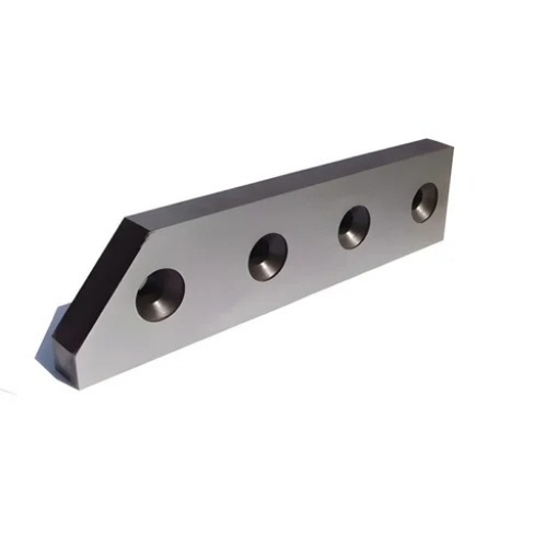 D2 Shearing Blade - Metal Standard Size Silver, Solid Hardness, Rectangular Base with Triangular Cutout