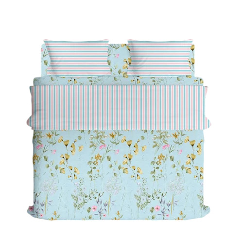 Floral Print Glace Cotton Bed Sheet