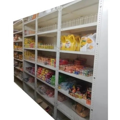 Grocery Store Display Rack - Metal Standard Size White | 6 Shelves Floor Mount Durable Finish