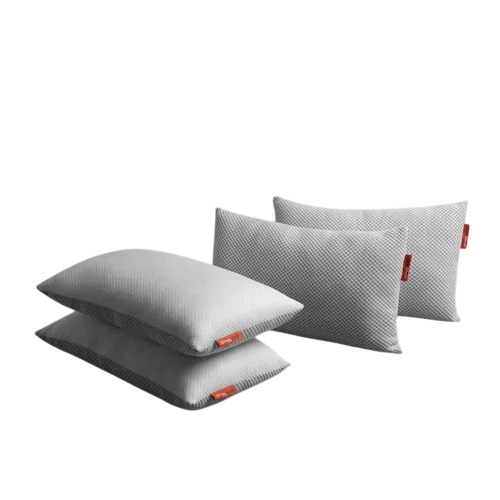 Hotel White Fiber Pillow - Luxurious Quilted Fabric Microfiber, White | Easy Care, Durable, Rectangle Shape