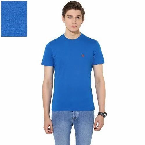 Men Plain Blue T-Shirt
