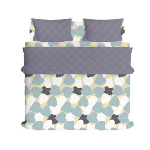 Multicolor 3d Glace Cotton Bed Sheet - Glace Cotton, King, Multicolor | Breathable, Washable, Disposable Floral Print