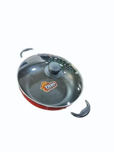 Non Stick Kadai With Lid - Aluminium Various Sizes | Stainless Steel Handle Full Impacted Bottom Round Shape