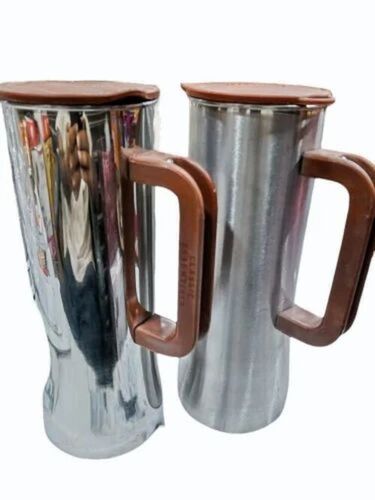 Stainless Steel Fancy Water Jug - 1 Ltr, Silver | Corrosion Resistant, Rust Proof, Mirror Finish, Heat Resistant