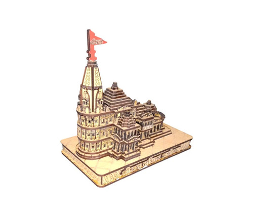 Teak Wood Badrinath Temple - Color: Brown