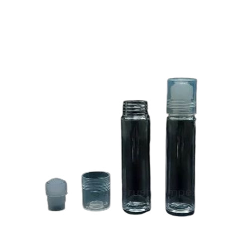 Transparent Roll On Bottle - Plastic 10ml White, Round | Logo Printing, Silk-Screen