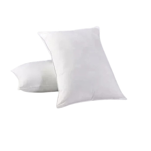 White Fiber Pillow - Luxurious Quilted Fabric Microfiber White | Easy Care Durable Rectangle Head Pillow