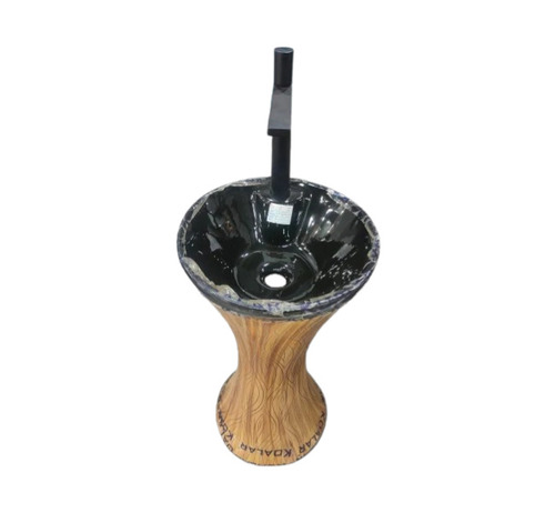 Black Ceramic Pedestal Wash Basin - Feature: Easy To Fit