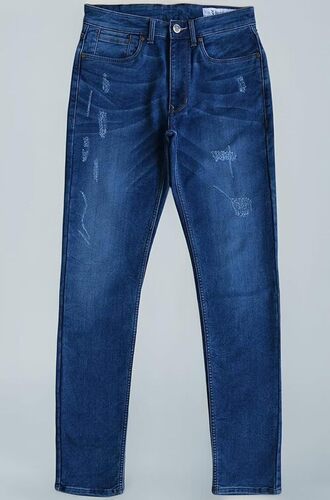 Comfortable Fit Blue Denim Jeans - Denim, Blue, Mens | Cool Dry, Washable, No Fade, Reversible