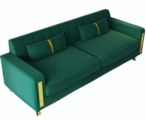 Dark Green Two Seater Wooden Sofa
