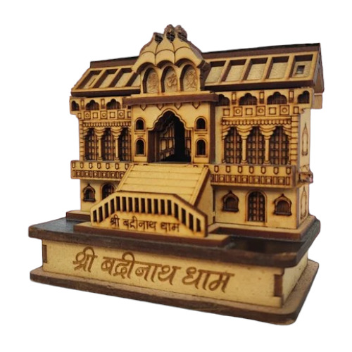Decorative Teak Wood Batrinath Temple - Polished Teak Wood 5 Inch Brown | Easy to Clean Eco-Friendly Elegant Look Carved Religious Style