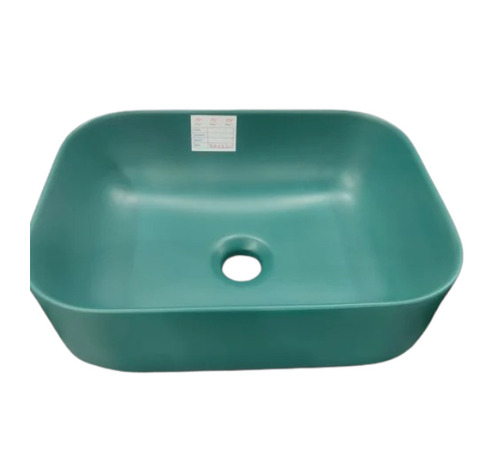 Teal Square Ceramic Table Top Wash Basin