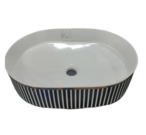 White Oval Ceramic Table Top Wash Basin - Ceramic White Oval | Easy to Fit One Piece Glossy Finish