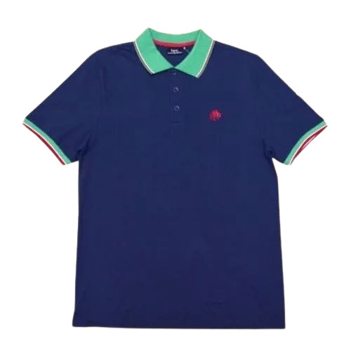 Men Blue Cotton T Shirt - V-Neck, Regular Fit, Half Sleeves, Various Sizes | Lightweight, Soft, Breathable, Quick Dry