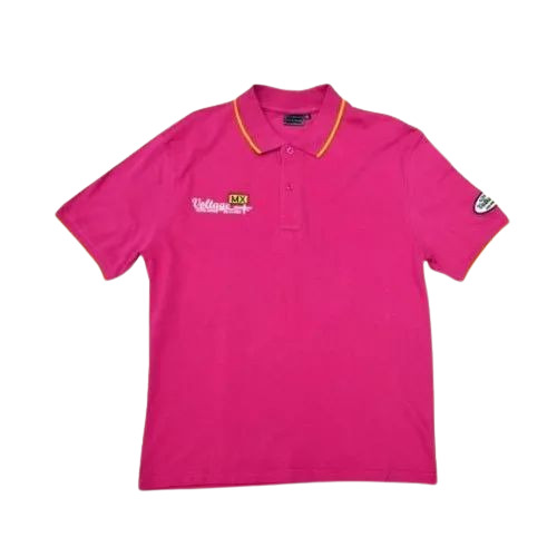 Men Pink Cotton T Shirt - V-Neck, Half Sleeves, Regular Fit | Lightweight, Breathable, Quick Dry, Comfortable Fit