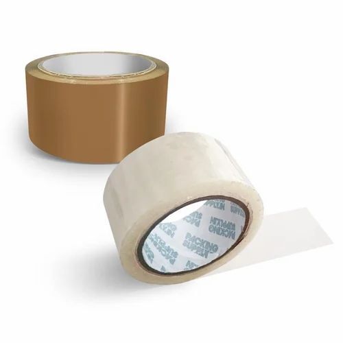Plain Bopp Tapes - 72mm x 65m, Brown and Transparent, Single Sided Adhesive, Water Resistant, Fine Finish