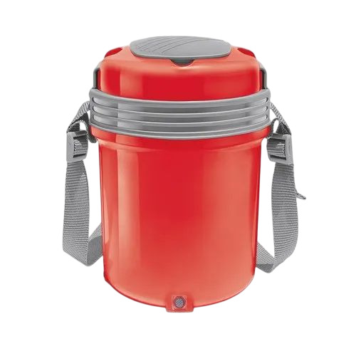 Red Electric Lunch Box - Plastic, Standard Size, Multiple Colors, 220 Volt | Household, Durable, Fine Finished, Round Shape