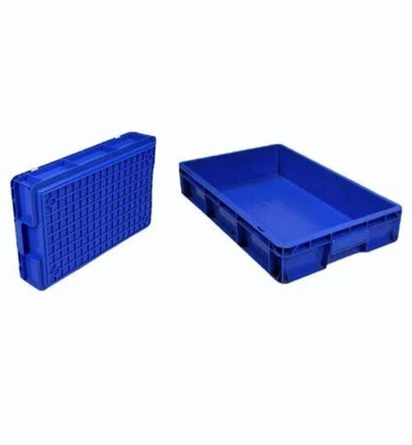 Solid Blue Plastic Crates - Plastic 500x300x100 mm, Blue | Load Capacity 12 kg, Water Resistant, Fine Finished