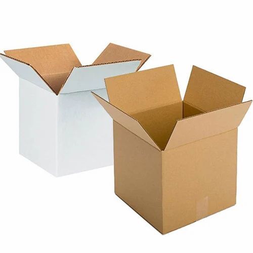 White And Brown Corrugated Packing Box - Corrugated Paper Customized Size Brown/White Moisture Proof Eco Friendly Fine Finish