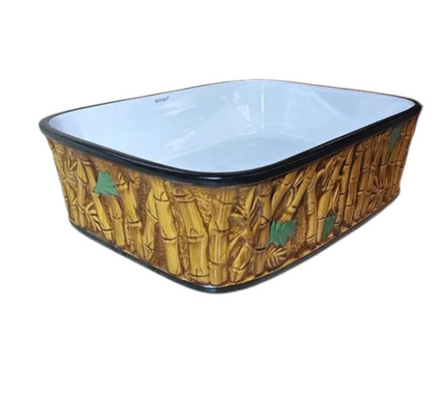 Ceramic Table Top Wash Basin - Ceramic, Glossy Finish, Table Top, No Tap Hole, Rectangular & Round | Crack Proof, One Piece, Bathroom Fittings