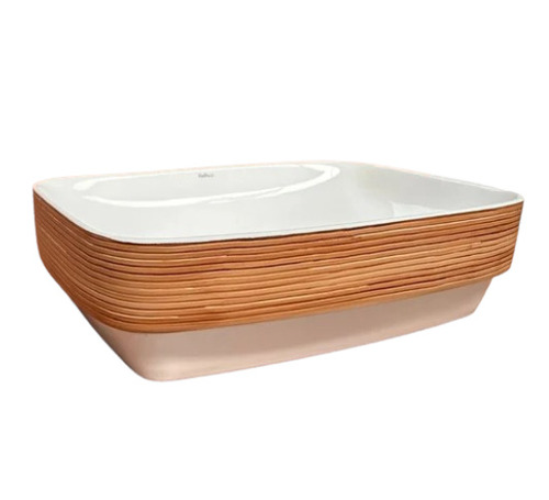 Designer Wash Basin - Ceramic Table Top, Glossy Orange, One Piece, Crack Proof