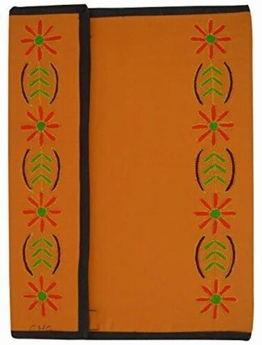 Embroidered Flap File Folder - A4 Mustard Packet, Rectangular | Durable, Fine Finished, Eco-Friendly