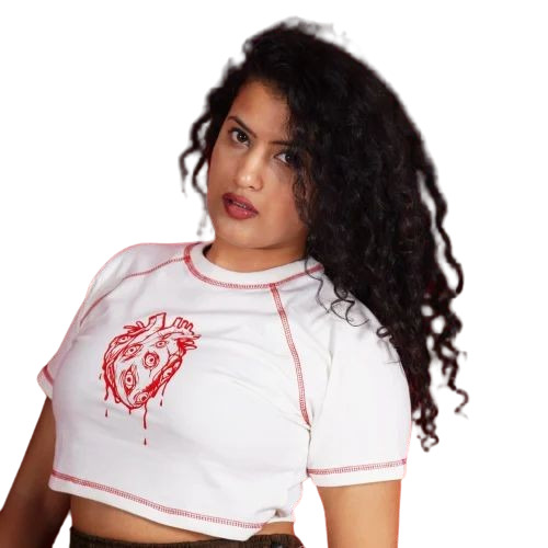 Girl Crop Top - Cotton, Various Sizes, White, Printed | Elegant Design, Quick Dry, Comfortable Fit