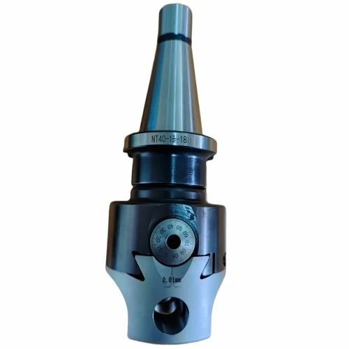 Iso40/Nt40 Boring Head - 75mm Head Diameter, 100mm Length, Silver, Adjustable 0.01mm Feed | Industrial Use