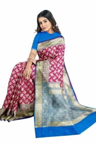 Ladies Handloom Banarasi Katan Silk Saree - 6m Multi Color, Lightweight, Soft & Breathable, Elegant Design