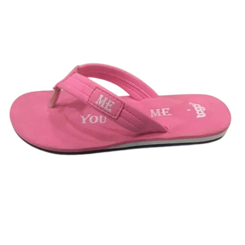 Ladies Pink Flat Slipper - Feature: Comfortable